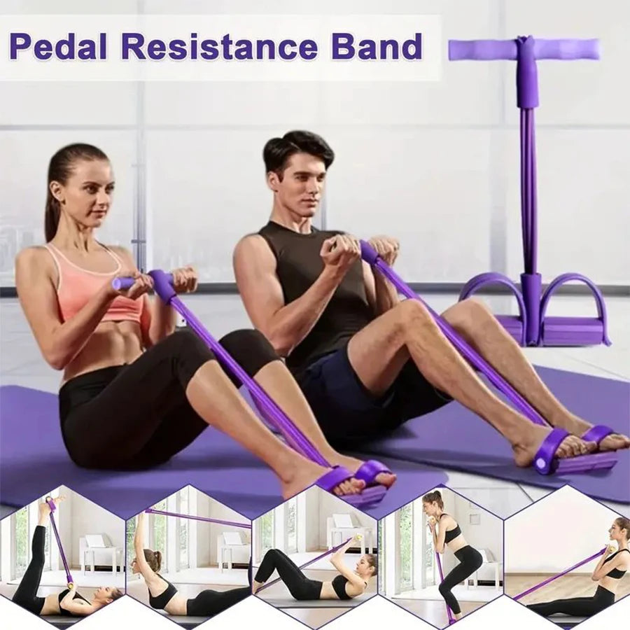 Transform Your Workout with the 6-Tube Elastic Yoga Resistance Band - Perfect for Total Body Stretching and Strength Training!