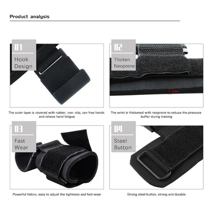 Professional Weight Lifting Hook Grips with Wrist Wraps for Enhanced Gym Performance and Power Lifting Support