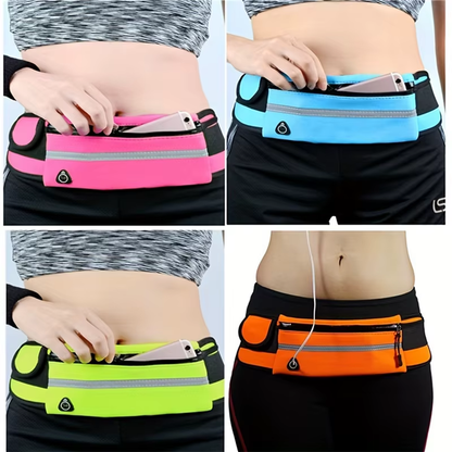 Professional Running Waist Bag for Men and Women - Comfortable Fanny Pack with Safety Tape for Gym, Cycling, and Phone Storage