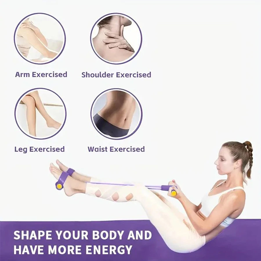 Transform Your Workout with the 6-Tube Elastic Yoga Resistance Band - Perfect for Total Body Stretching and Strength Training!